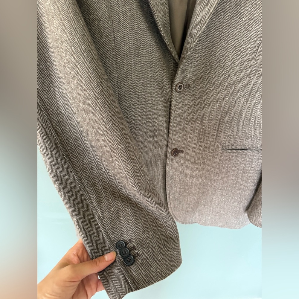 Gap Fall Blazer Suit Coat Jacket Herringbone Wool… - image 3